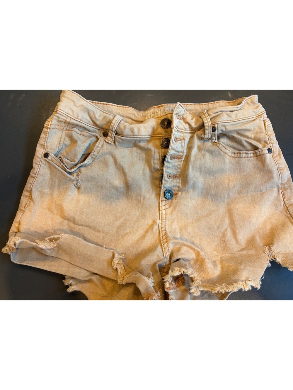 Rewash Beige Distressed Denim Shorts Size 7 / 23